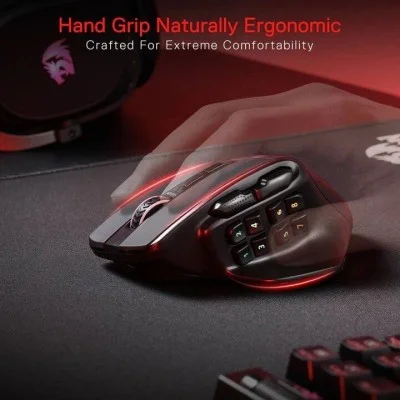 Redragon M811 PRO Wireless MMO Gaming Mouse 15 Prog Buttons RGB Gamer Mouse 10 Side Macro Keys